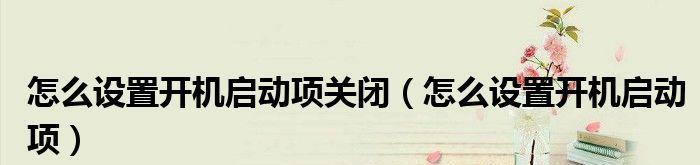 如何使用命令设置开机启动项（简便有效的管理计算机启动项）