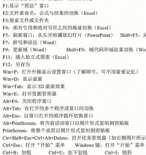 电脑常用快捷键有哪些？如何提高工作效率？