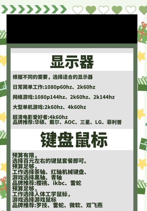 电脑组装配件购买指南？